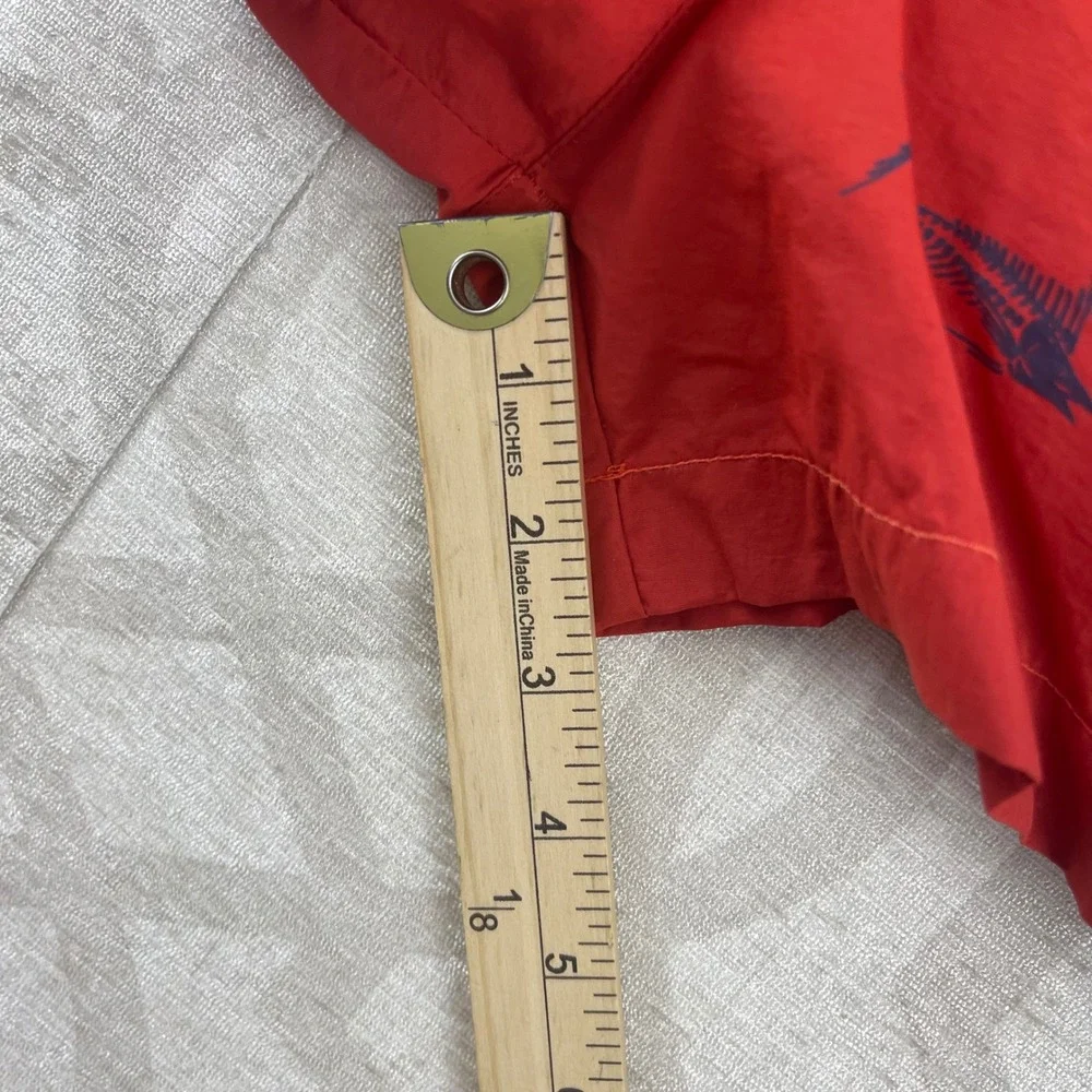 Columbia PFG Mens Red Marlin Skeleton Print Fishing Shorts Size‎ Large 6L Nylon